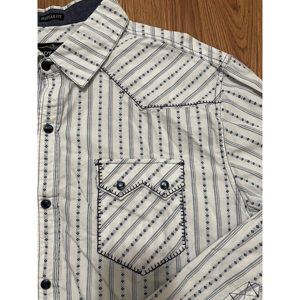 Cody James Western Pearl Snap Shirt Mens 2XL Striped Cowboy - Picture 4 of 11